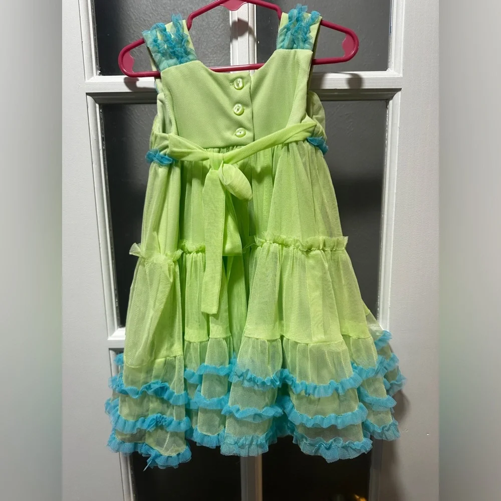 Jona Michelle Green and Blue Ruffle Dress - Picture 2 of 3